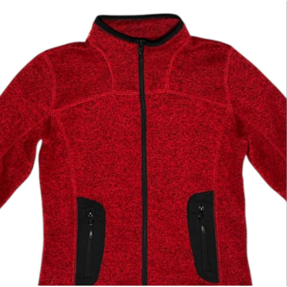ICEWEAR Iceland Red Black Heathered Full Zip Fleece Jacket Women's Small - Picture 3 of 6
